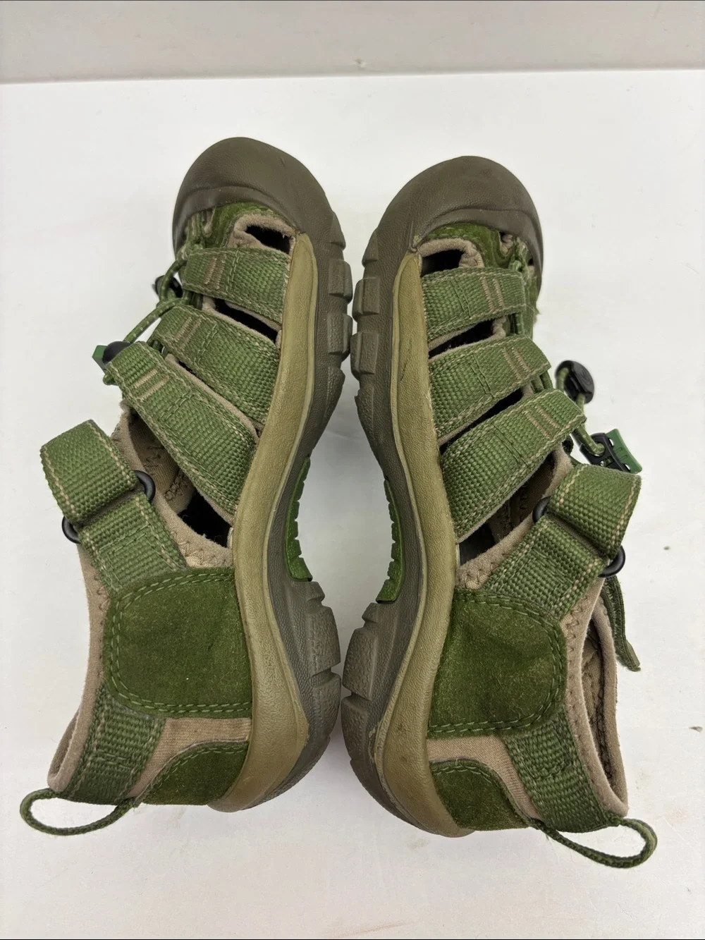 Kids Olive Green Outdoor Sandals, for little boy size 1, box 19